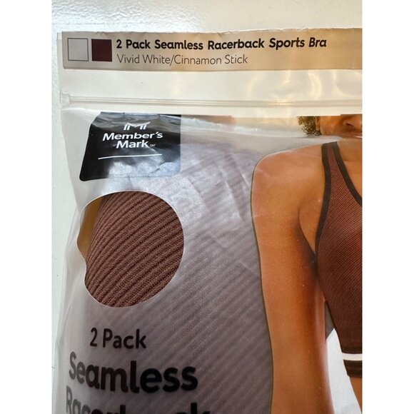 Member's Mark Seamless Racerback Sports Bra 2 pack Size: L NIP - Picture 6 of 6